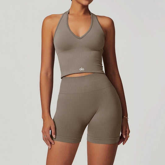 Alo Yoga Set - Camel Brown - Short